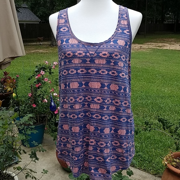 Mossimo Supply Co. Tops - Racerback Coral and Blue Tank Top